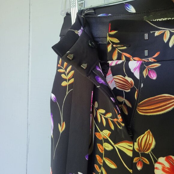 Express Floral Print High-Rise Ankle Trousers Pants. Size 0S - Picture 6 of 8